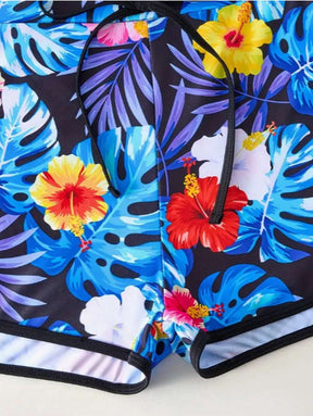 Conjunto Praia Manga Longa com Short Floral