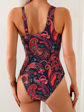 Maiô Estampado Étnico com Recorte no Decote