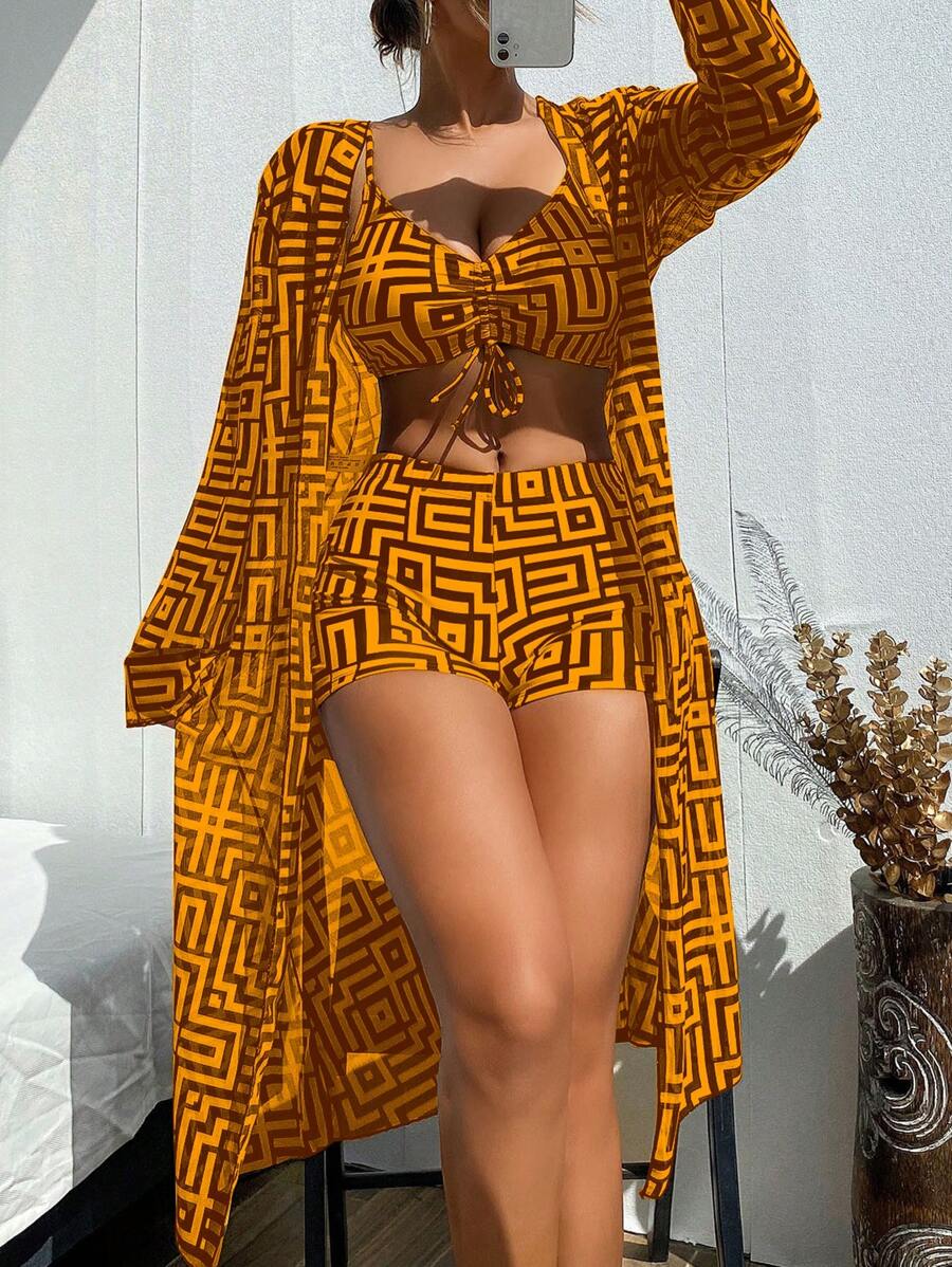 Conjunto Praia Estampado 3 Peças