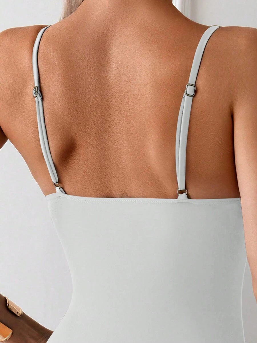 Maiô Preto Modelador com Alças Finas