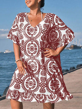 Saída de Praia Floral Plus Size