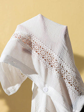 Saída de Praia Camisa com Renda Plus Size