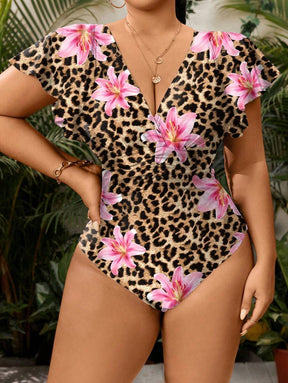 Maiô Plus Size com Babado Manga