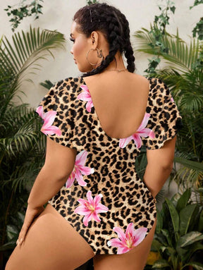 Maiô Plus Size com Babado Manga