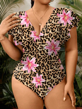 Maiô Plus Size com Babado Manga