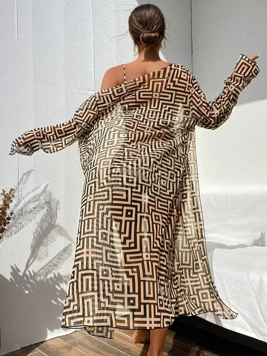 Conjunto Praia Estampado 3 Peças