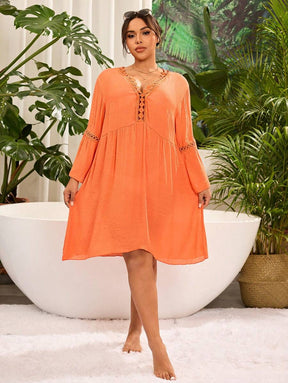 Saída de Praia com Rendados Plus Size