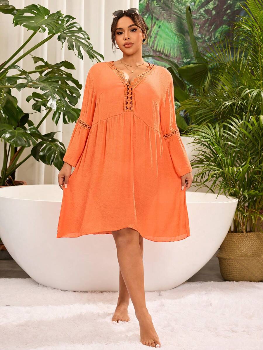 Saída de Praia com Rendados Plus Size