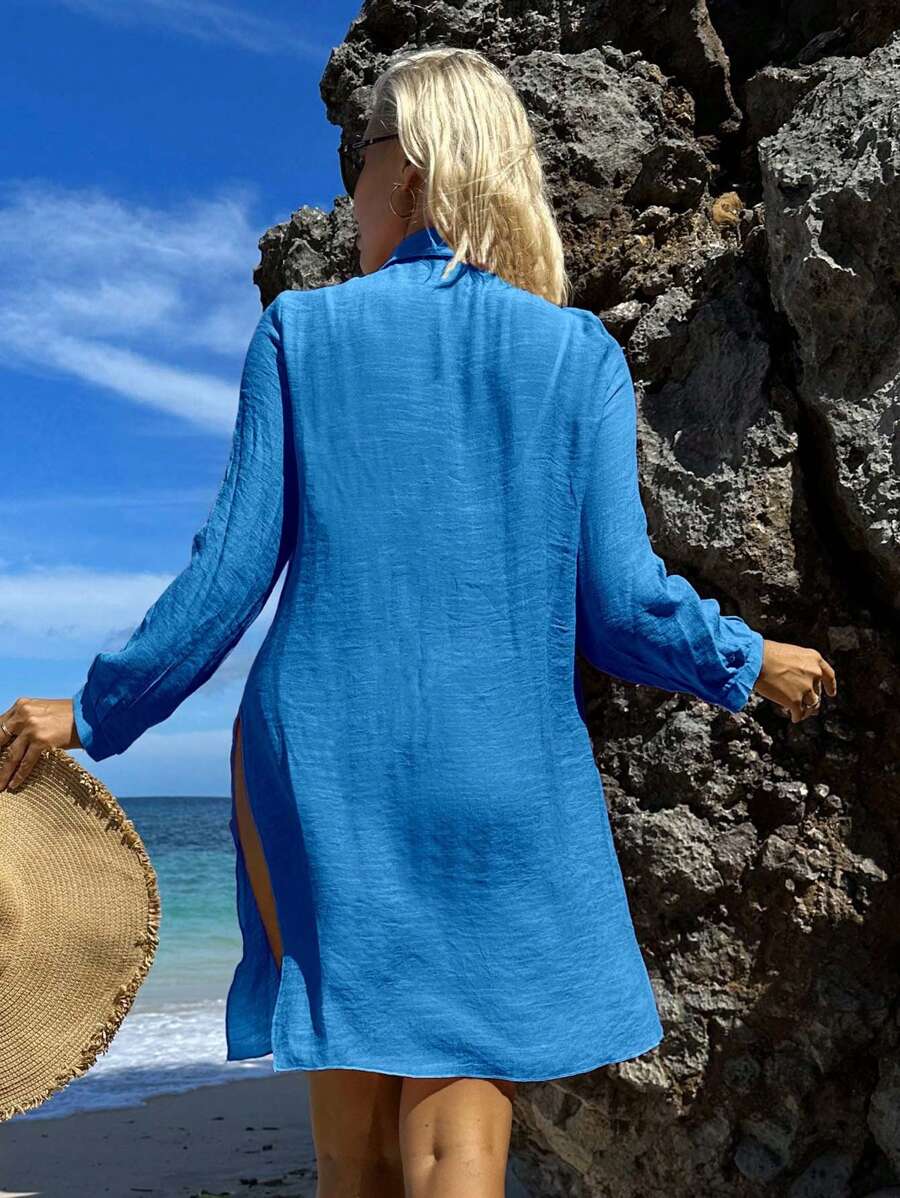 Saída de Praia Camisa com botão