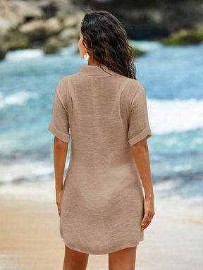Camisa Branca Feminina Saída de Praia Casual