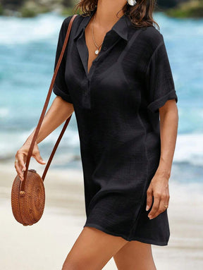 Camisa Branca Feminina Saída de Praia Casual