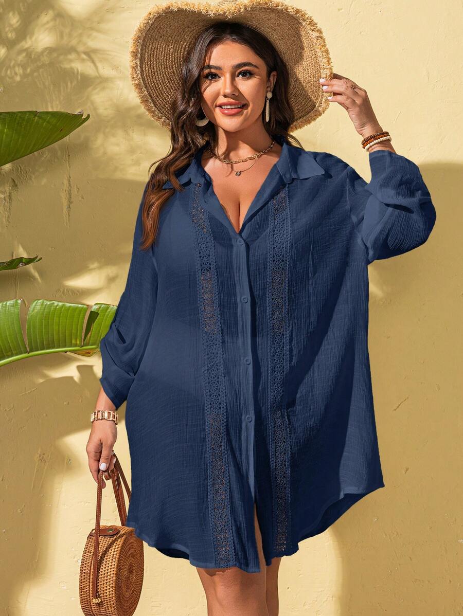 Saída de Praia em Renda Plus Size