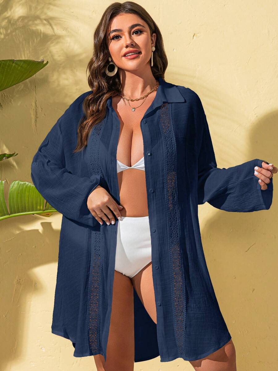 Saída de Praia em Renda Plus Size