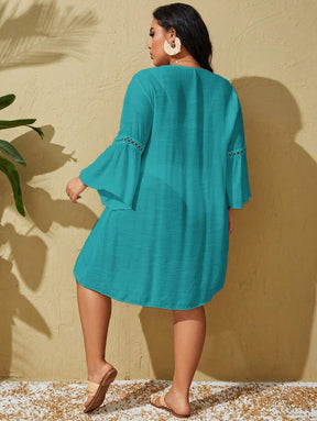 Saída de Praia com Rendados Plus Size