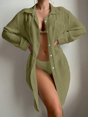 Saída de Praia Camisa Longa Kimono