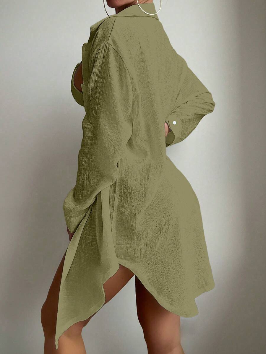 Saída de Praia Camisa Longa Kimono