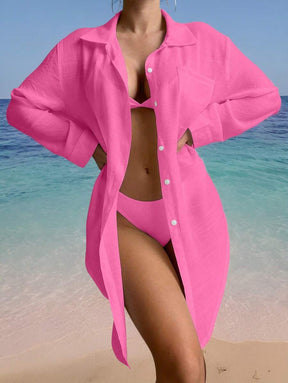 Saída de Praia Camisa Longa Kimono