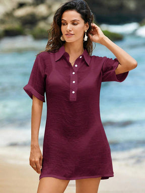 Camisa Branca Feminina Saída de Praia Casual