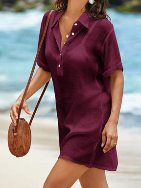 Camisa Branca Feminina Saída de Praia Casual