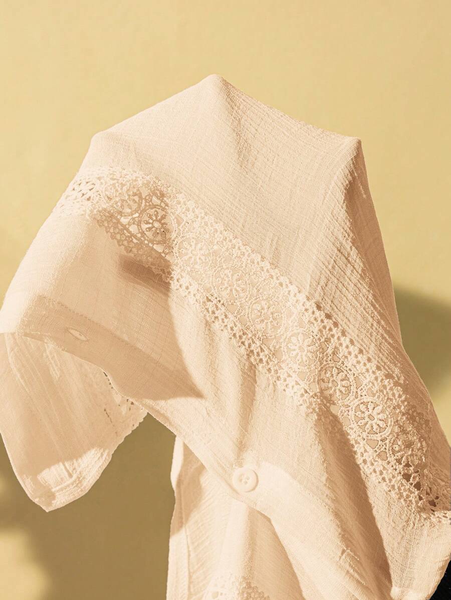 Saída de Praia Camisa com Renda Plus Size