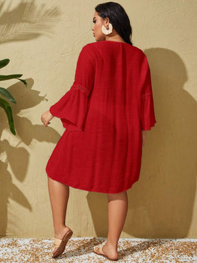 Saída de Praia com Rendados Plus Size