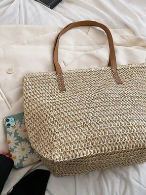 Bolsa em Palha com Alça de Ombro