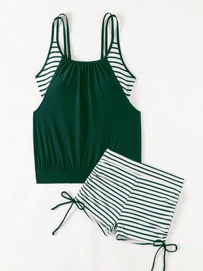 Conjunto Tankini Listrado com Short