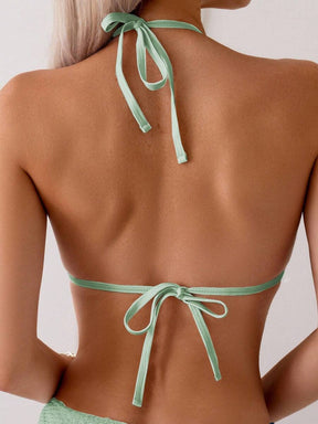 Biquíni Texturizado com Detalhe Dourado