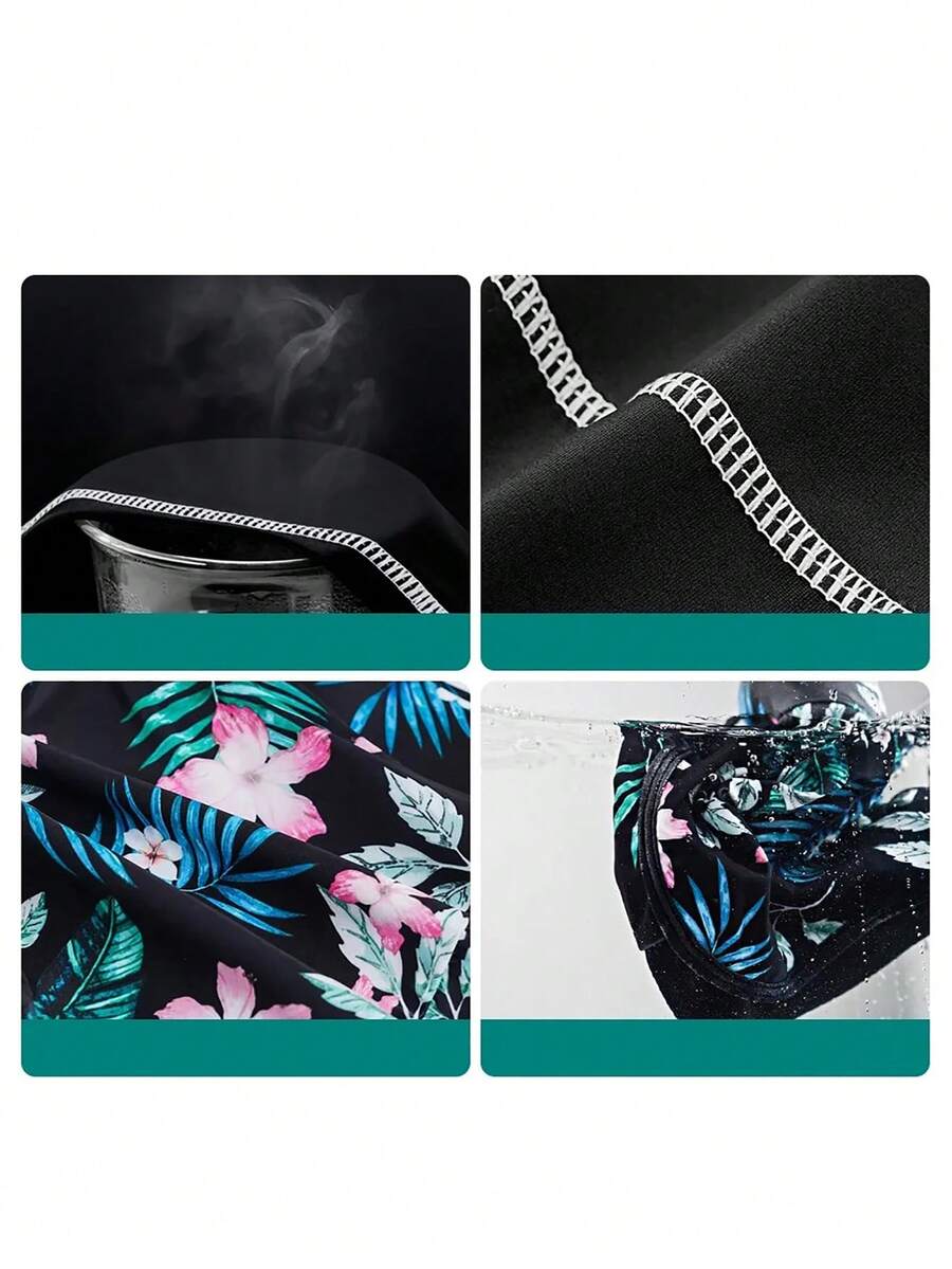 Conjunto Praia Manga Longa com Short Floral