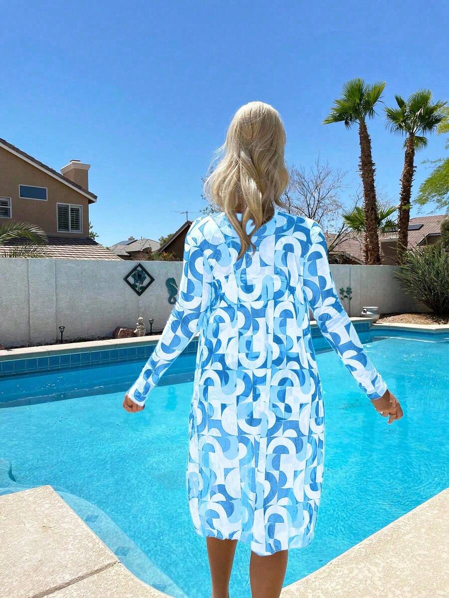 Conjunto Praia Estampado Psicodélico 3 Peças