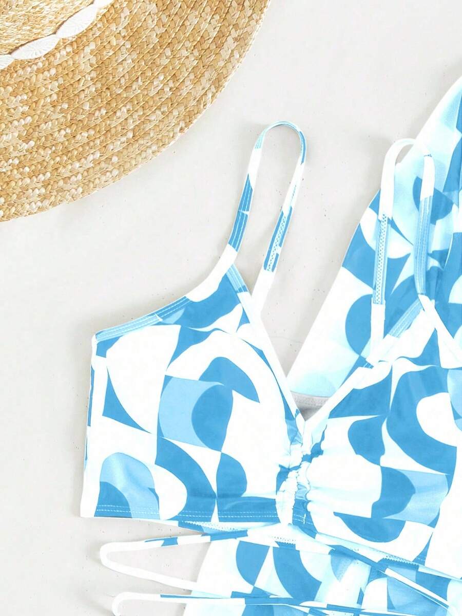 Conjunto Praia Estampado Psicodélico 3 Peças